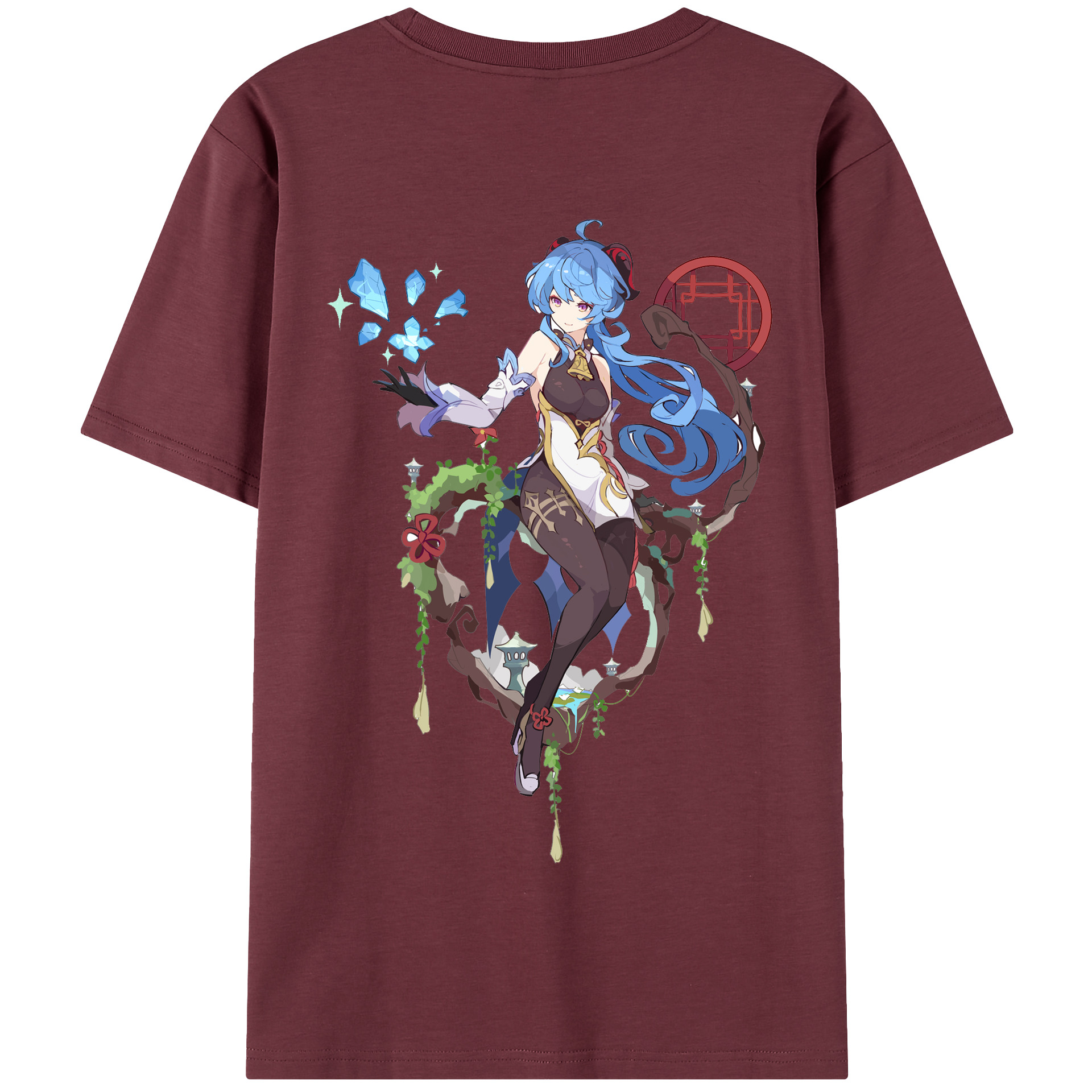 げんし神 甘雨 かんう genshin Ganyu 綿100％半袖Tシャツ（背面プリント）